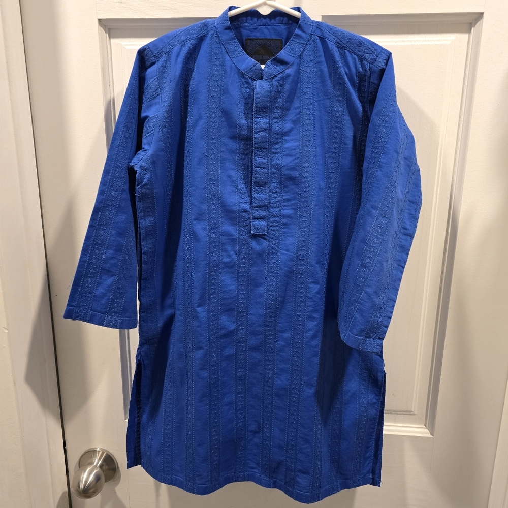 Minnie Minors Blue Embroidred Kurta And Trousers For 6 To 7 Year Old Boy